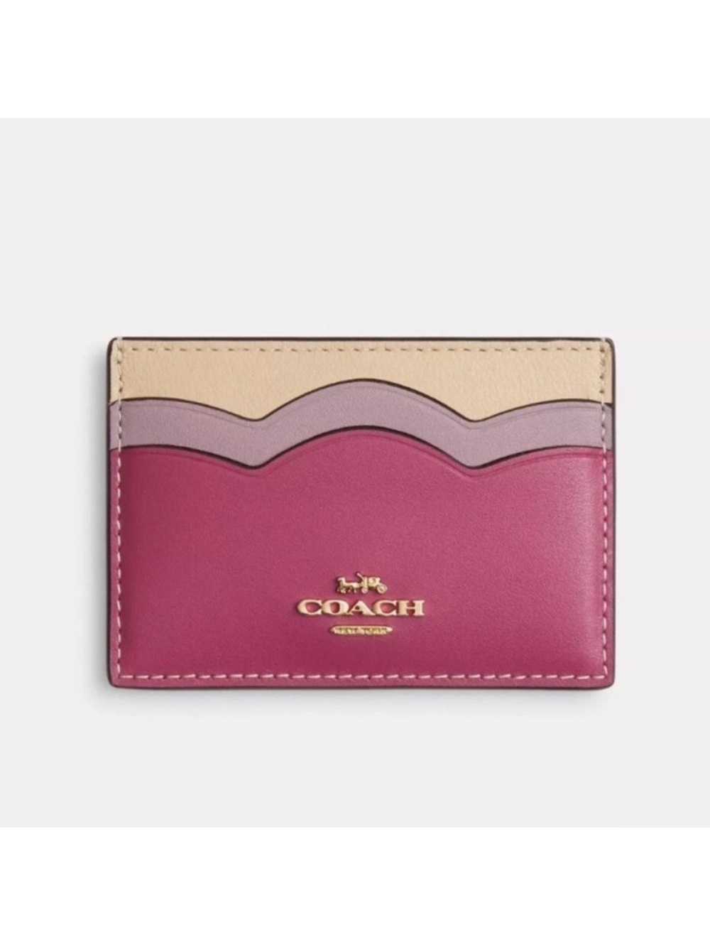 COACH Petal Card Case Light Raspberry Multi NWT